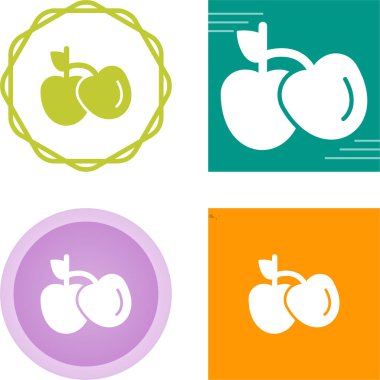 kirazlar web simgesi vektör illüstrasyonu