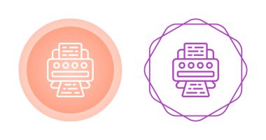 Beyaz arkaplanda yazıcı vektör çizgisi simgesi, imza, illüstrasyon