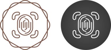 Parmak izi tarayıcısı. Web simgesi basit illüstrasyon