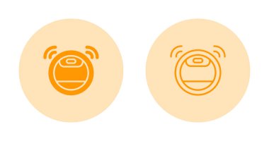 Robot Süpürge Temizleyici Ağ ikonu vektör illüstrasyonu