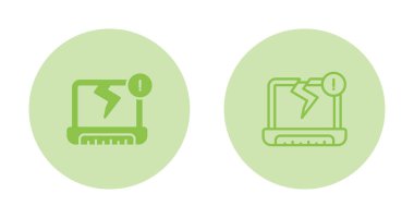 Beyaz arkaplanda kırık dizüstü bilgisayar seti, vektör illüstrasyonu  