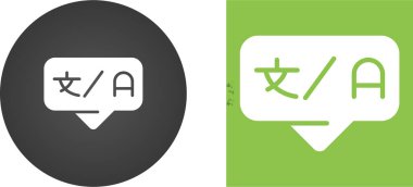 Çeviri uygulaması simgesi veya logosu. İletişim ve öğrenme dilleri için çok dilli çevirmen. Dil sözlüğünü tercüme et. Vektör illüstrasyonu