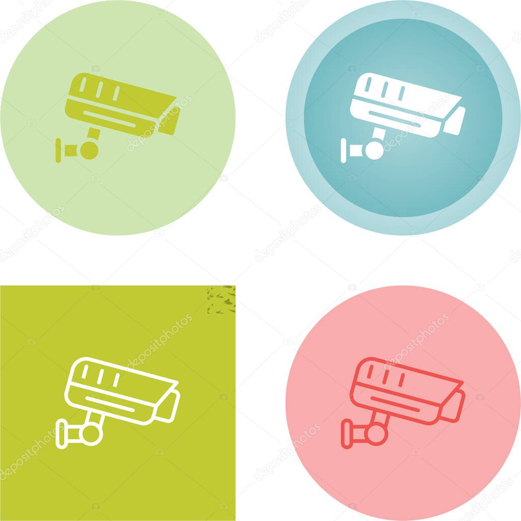Fixed CCTV, Security Camera Icons set, Vector Template Illustration Design