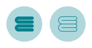 Beyaz Arkaplanda Katlanmış Banyo Havluları veya Peçete Vektör Simgesi Yığını 