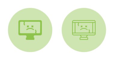 bozuk bilgisayar vektör simgeleri ayarlandı