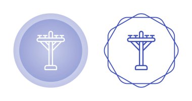 elektrik direği simgeleri ayarlandı, vektör illüstrasyonu