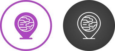 Dünya haritası işaretçisini yer küresi ve konum simgesi, vektör illüstrasyonu ile ayarla 