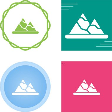 Dağ manzarası simgeleri, vektör illüstrasyonu