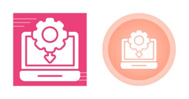 dizüstü bilgisayar ayarları web simgesi vektör çizimi