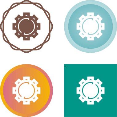 Cog Wheel web simgesi vektör illüstrasyonu