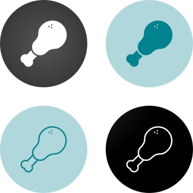 Beyaz arkaplanda tavuk bacaklı simgeler