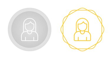 Kadın kullanıcı simgesi beyaz arkaplanda izole edildi. kullanıcı profili işareti. vektör illüstrasyonu 