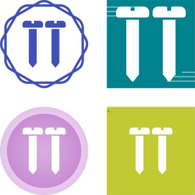 Beyaz arkaplanda izole edilmiş çivi simgeleri