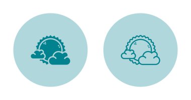 güneş ve bulutlar web simgesi vektör illüstrasyonu