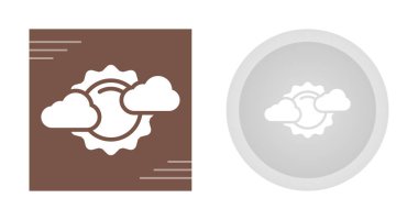 Bulutlu hava simgeleri ayarlandı, vektör illüstrasyonu