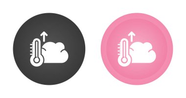 Termometreler ve bulutlar, hava sıcaklığı simgeleri, vektör illüstrasyonu  