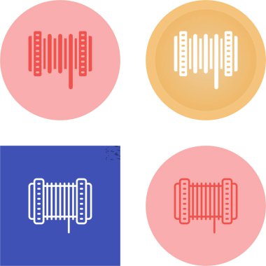 Kablo makarası simgeleri ayarlandı, vektör illüstrasyonu