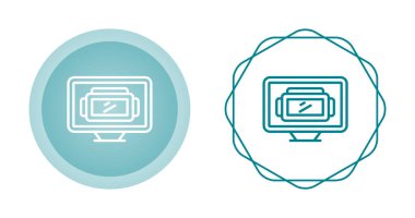 Beyaz arkaplanda bilgisayar izleme simgeleri, vektör illüstrasyonu