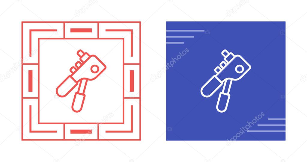 Rivet Gun Line Icon. Linear Style Sign for Mobile Concept and Web Design. Rivet Gun Tool Outline Vector Icon. Symbol, Logo Illustration. Vector Graphics