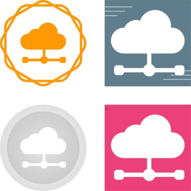 bulut hesaplama web simgesi vektör illüstrasyonu