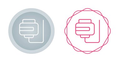 Magsafe Simgesi İnce Çizgi Sanat İşareti, Beyaz Arkaplanda İzole Edildi 