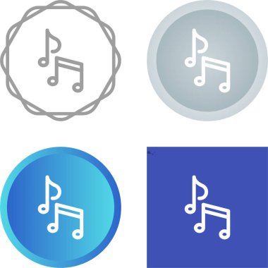 Minimalist vektör illüstrasyonunda soyut bir dizaynda melodiyi, ahengi ve ritmi sembolize eden iki müzik notası silueti yer alır. Müzik içeriği, logolar, albümler ve ses üretimi için ideal.