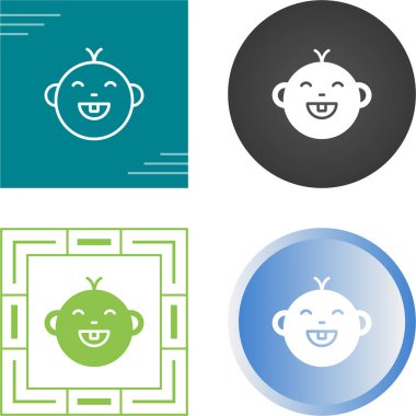 Yüz ifadesi vektör illüstrasyonlu sevimli gülümseyen emoji 