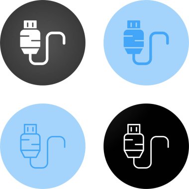 usb simgeleri ayarlandı, web tasarımı için illüstrasyon