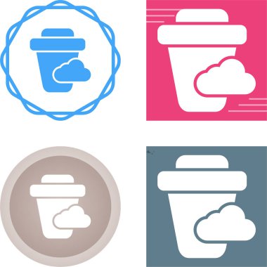 Bulutlu çöp kutusu. Basit simgeler ayarlandı 