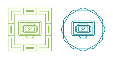 Beyaz arkaplanda bilgisayar izleme simgeleri, vektör illüstrasyonu
