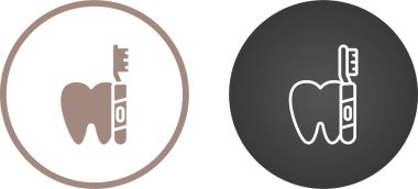 diş ve diş fırçası web simgesi vektör çizimi