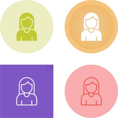 Kadın kullanıcı simgesi beyaz arkaplanda izole edildi. kullanıcı profili işareti. vektör illüstrasyonu 