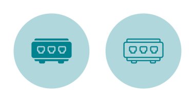 Ethernet Anahtar Simgesi. Modern İllüstrasyon taslağı. Vektör Resimleri Beyazda İzole Edildi 