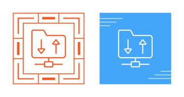 Basit ağ simgeleri. veri analiz dizinleri ve okları olan bilgisayar monitörleri 