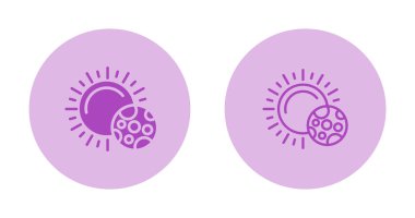 ay ve güneş ağ ikonu vektör illüstrasyonu