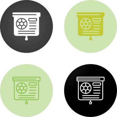 Basit sunum vektör simgeleri ayarlandı. Web sitesi veya mobil uygulama için modern, basit düz vektör çizimi 