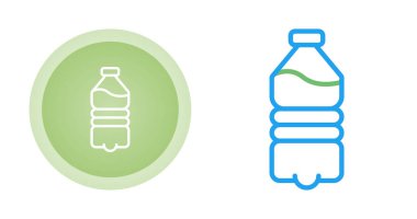 Beyaz arkaplanda izole edilmiş şişe simgesi, basit vektör illüstrasyonu 