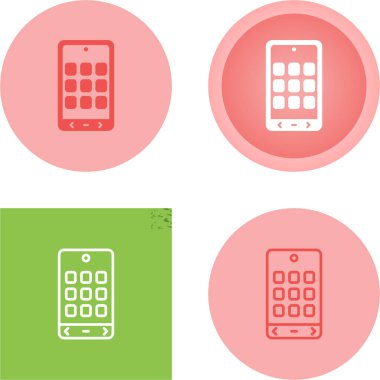 akıllı telefon simgeleri ayarlandı, vektör illüstrasyonu basit tasarım