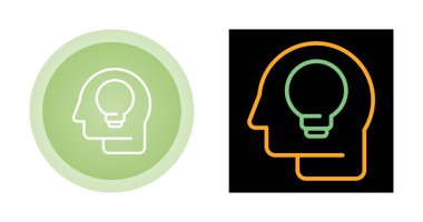 Ampul simgelerine sahip baş, vektör illüstrasyonu