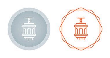 Beyaz arkaplanda izole edilmiş asılı fener simgeleri kümesi, vektör illüstrasyonu 