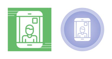 Video arama simgeleri ayarlandı, Avatar sembollü akıllı telefon. vektör illüstrasyonu