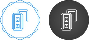 Elektrik soket vektör simgesi. Kablo ağ filtresi sembolü