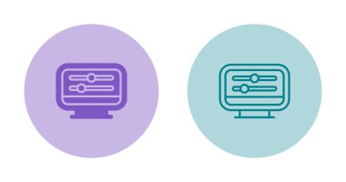 Masaüstü Bilgisayar Modern Simgesi Beyaz Arkaplanda İzole Edildi