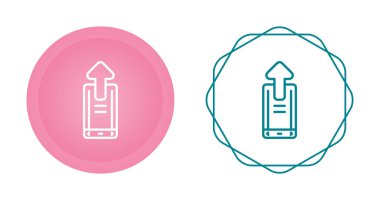 Beyaz arkaplanda akıllı telefonlar ve oklar kümesi, vektör illüstrasyonu  