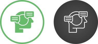 Doğal Dil İşleme Simgesi Basit Düz İllüstrasyon