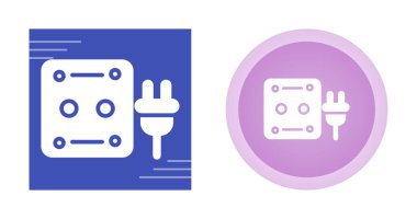 GFCI Outlet ve dolgu simgeleri seti, vektör illüstrasyonu