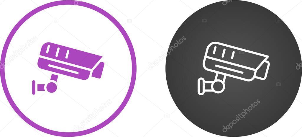 Fixed CCTV, Security Camera Icons set, Vector Template Illustration Design