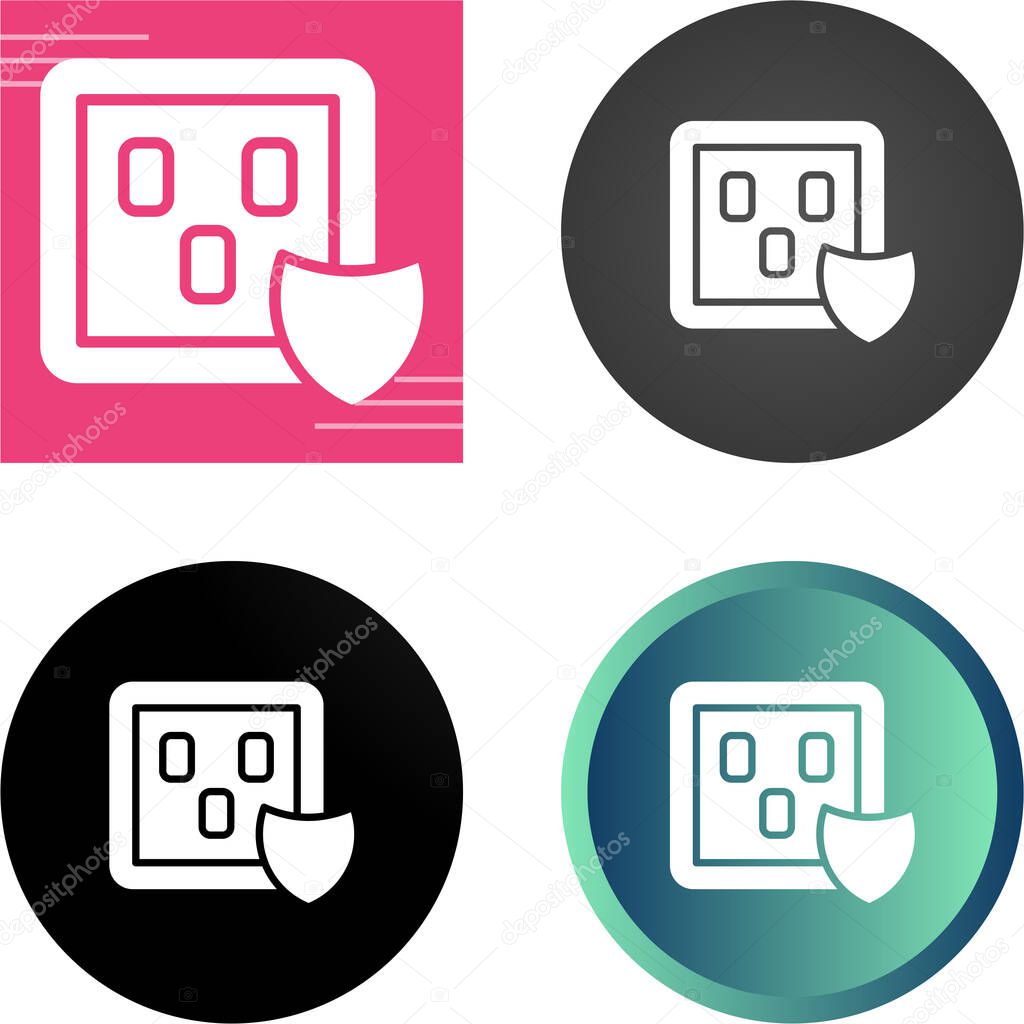 Surge Protector line icons set. Power Strip vector graphics