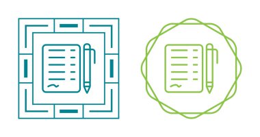 Kalem Satırı Simgeleri ayarlanmış Not Defteri 