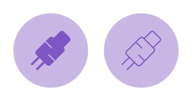 Beyaz arkaplanda kablo simgeleri kümesi, vektör illüstrasyonu 